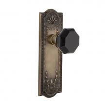 Nostalgic Warehouse 722383 - Nostalgic Warehouse Meadows Plate Single Dummy Waldorf Black Door Knob in Antique Brass