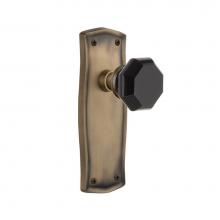 Nostalgic Warehouse 722526 - Nostalgic Warehouse Prairie Plate Single Dummy Waldorf Black Door Knob in Antique Brass