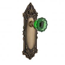 Nostalgic Warehouse 722662 - Nostalgic Warehouse Victorian Plate Single Dummy Crystal Emerald Glass Door Knob in Antique Brass