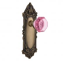 Nostalgic Warehouse 722682 - Nostalgic Warehouse Victorian Plate Single Dummy Waldorf Pink Door Knob in Antique Brass