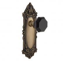 Nostalgic Warehouse 722684 - Nostalgic Warehouse Victorian Plate Single Dummy Waldorf Black Door Knob in Antique Brass