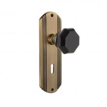 Nostalgic Warehouse 722771 - Nostalgic Warehouse Deco Plate with Keyhole Single Dummy Waldorf Black Door Knob in Antique Brass