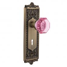 Nostalgic Warehouse 722822 - Nostalgic Warehouse Egg & Dart Plate with Keyhole Single Dummy Waldorf Pink Door Knob in Antiq