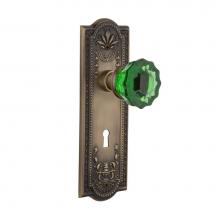 Nostalgic Warehouse 722851 - Nostalgic Warehouse Meadows Plate with Keyhole Single Dummy Crystal Emerald Glass Door Knob in Ant