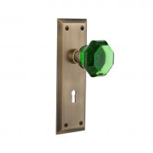 Nostalgic Warehouse 722959 - Nostalgic Warehouse New York Plate with Keyhole Single Dummy Waldorf Emerald Door Knob in Antique