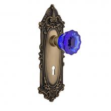 Nostalgic Warehouse 723046 - Nostalgic Warehouse Victorian Plate with Keyhole Single Dummy Crystal Cobalt Glass Door Knob in An