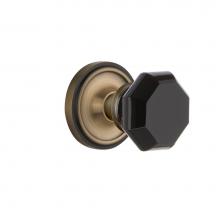 Nostalgic Warehouse 723121 - Nostalgic Warehouse Classic Rosette Double Dummy Waldorf Black Door Knob in Antique Brass