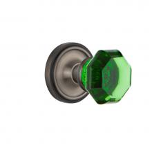 Nostalgic Warehouse 724140 - Nostalgic Warehouse Classic Rosette Privacy Waldorf Emerald  Door Knob in Antique Pewter