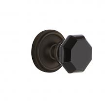 Nostalgic Warehouse 724149 - Nostalgic Warehouse Classic Rosette Privacy Waldorf Black Door Knob in Oil-Rubbed Bronze