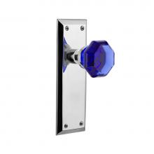 Nostalgic Warehouse 724788 - Nostalgic Warehouse New York Plate Privacy Waldorf Cobalt Door Knob in Bright Chrome