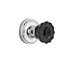 Nostalgic Warehouse 726616 - Nostalgic Warehouse Classic Rosette Passage Crystal Black Glass Door Knob in Bright Chrome