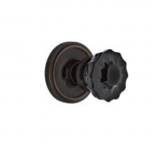 Nostalgic Warehouse 726620 - Nostalgic Warehouse Classic Rosette Passage Crystal Black Glass Door Knob in Timeless Bronze