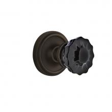 Nostalgic Warehouse 727183 - Nostalgic Warehouse Classic Rosette Privacy Crystal Black Glass Door Knob in Oil-Rubbed Bronze