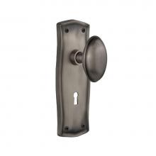 Nostalgic Warehouse 704496 - Nostalgic Warehouse Prairie Plate with Keyhole Single Dummy Homestead Door Knob in Antique Pewter