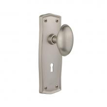 Nostalgic Warehouse 704487 - Nostalgic Warehouse Prairie Plate with Keyhole Passage Homestead Door Knob in Satin Nickel