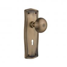 Nostalgic Warehouse 704455 - Nostalgic Warehouse Prairie Plate with Keyhole Passage New York Door Knob in Antique Brass