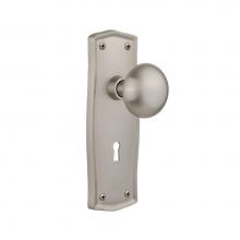 Nostalgic Warehouse 704453 - Nostalgic Warehouse Prairie Plate with Keyhole Passage New York Door Knob in Satin Nickel