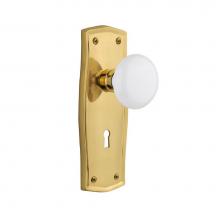 Nostalgic Warehouse 702158 - Nostalgic Warehouse Prairie Plate with Keyhole Single Dummy White Porcelain Door Knob in Polished