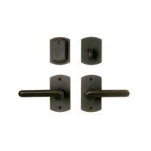 Rocky Mountain Hardware GL E504 x E504 - Curved Escutcheon Gate Latch Set, Passage