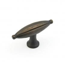 Schaub and Company 253-ABZ - Knob, Large oval, Ancient Bronze 1-7/8''