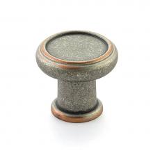 Schaub and Company 78-DP/C - Steamworks, Round Knob, 1-1/4'' Dia, Distressed Pewter/Copper