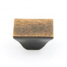 Schaub and Company 814-AZ - Knob, Rectangle, Antique Bronze, 1-1/4''