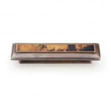 Schaub and Company 819-PEN/DAB - Tiger Penshell,Rectangle Pull With Tiger Penshell Inlay And Dark Antique Bronze,3'' Cc