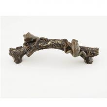 Schaub and Company 895-PBZ/HBZ - Nature,Solid Brass Frog On A Log Pull, In Highlighted Bronze Finish With Frog In Pompiean Bronze