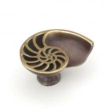 Schaub and Company 980L-PB/BZ - Nature,Sea Shell Knob,Left Hand,Dark Bronze,1-1/2'' Dia