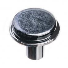 Sietto R-1302-PC - Geomtric Round Irid Black On Round Polished Chrome Knob