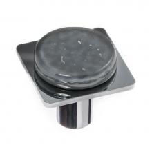 Sietto M-1301-PC - Geomtric Round Slate Grey On Square Polished Chrome Knob