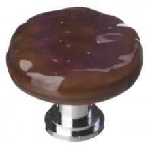 Sietto R-209-ORB - Glacier Woodland Brown Round Knob With Oil Rubbed Bronze Base