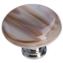 Sietto R-305-ORB - Cirrus White With Brown Round Knob With Oil Rubbed Bronze Base