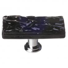 Sietto SLK-213-ORB - Skinny Glacier Black Long Knob With Oil Rubbed Bronze Base