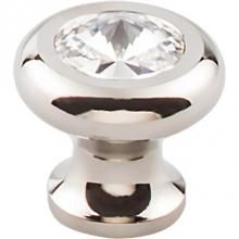 Top Knobs TK846PN - Hayley Crystal Knob Clear 1 3/16 Inch Polished Nickel Base