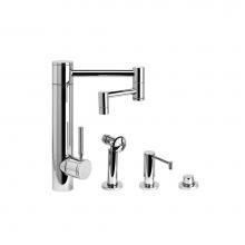 Waterstone 3600-12-3-PG - Waterstone Hunley Kitchen Faucet - 12'' Articulated Spout - 3pc. Suite