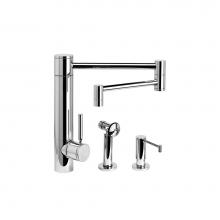 Waterstone 3600-18-2-PG - Waterstone Hunley Kitchen Faucet - 18'' Articulated Spout - 2pc. Suite