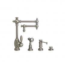 Waterstone 4100-12-3-PG - Waterstone Towson Kitchen Faucet - 12'' Articulated Spout - 3pc. Suite