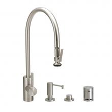 Waterstone 5700-4-PG - Waterstone Contemporary Extended Reach PLP Pulldown Faucet - Lever Sprayer - 4pc. Suite