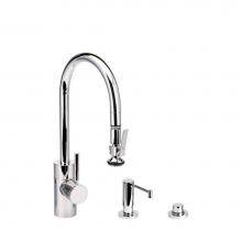 Waterstone 5800-3-PG - Waterstone Contemporary PLP Pulldown Faucet - Lever Sprayer - 3pc. Suite