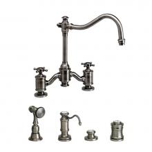 Waterstone 6250-4-WB - Annapolis Bridge Faucet - Cross Handles - 4Pc. Suite