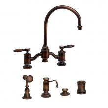 Waterstone 6300-4-WB - Hampton Bridge Faucet - Lever Handles - 4Pc. Suite