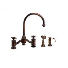 Waterstone 6350-2-WB - Hampton Bridge Faucet - Cross Handles - 2Pc. Suite