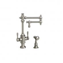 Waterstone 8010-12-1-WB - Towson Two Handle Kitchen Faucet - 12'' Articulated Spout - W/ Side Spray