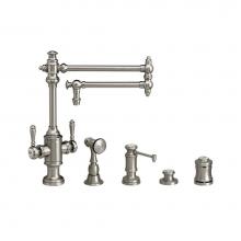 Waterstone 8010-18-4-PG - Waterstone Towson Two Handle Kitchen Faucet - 18'' Spout - 4pc. Suite