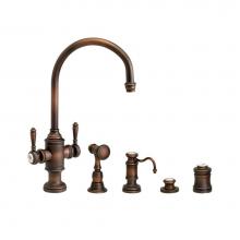 Waterstone 8030-4-WB - Hampton Two Handle Kitchen Faucet - 4Pc. Suite