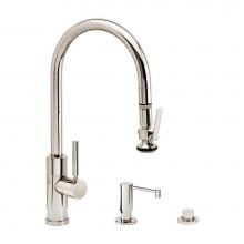 Waterstone 9850-3-PG - Waterstone Modern PLP Pulldown Faucet - Lever Sprayer - 3pc. Suite