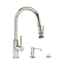 Waterstone 9990-3-WB - Modern Prep Size Plp Pulldown Faucet - Angled Spout - Lever Sprayer - 3Pc. Suite