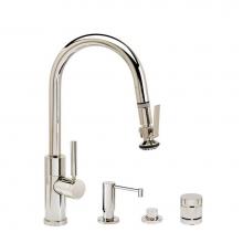 Waterstone 9990-4-WB - Modern Prep Size Plp Pulldown Faucet - Angled Spout - Lever Sprayer - 4Pc. Suite