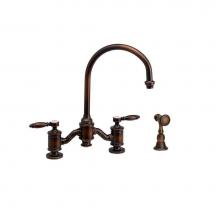 Waterstone 6300-1-GR - Waterstone Hampton Bridge Faucet - Lever Handles w/ Side Spray